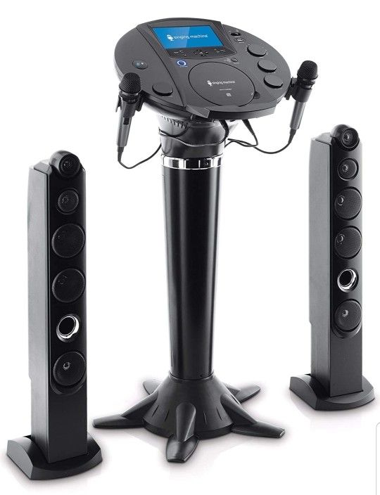 Singing Machine iSM1030BT Bluetooth Karaoke Pedestal, Karaoke Machine with Speakers, blue