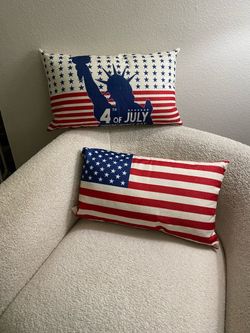 4th of July Patriotic Throw Pillows Set of 2