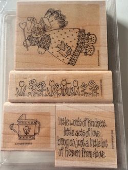 Angel Bunny Stampin' Up! Wood Rubber Stamp Set 1995