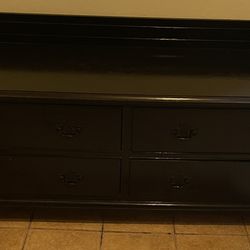 Full Size Bed with Wood Dresser