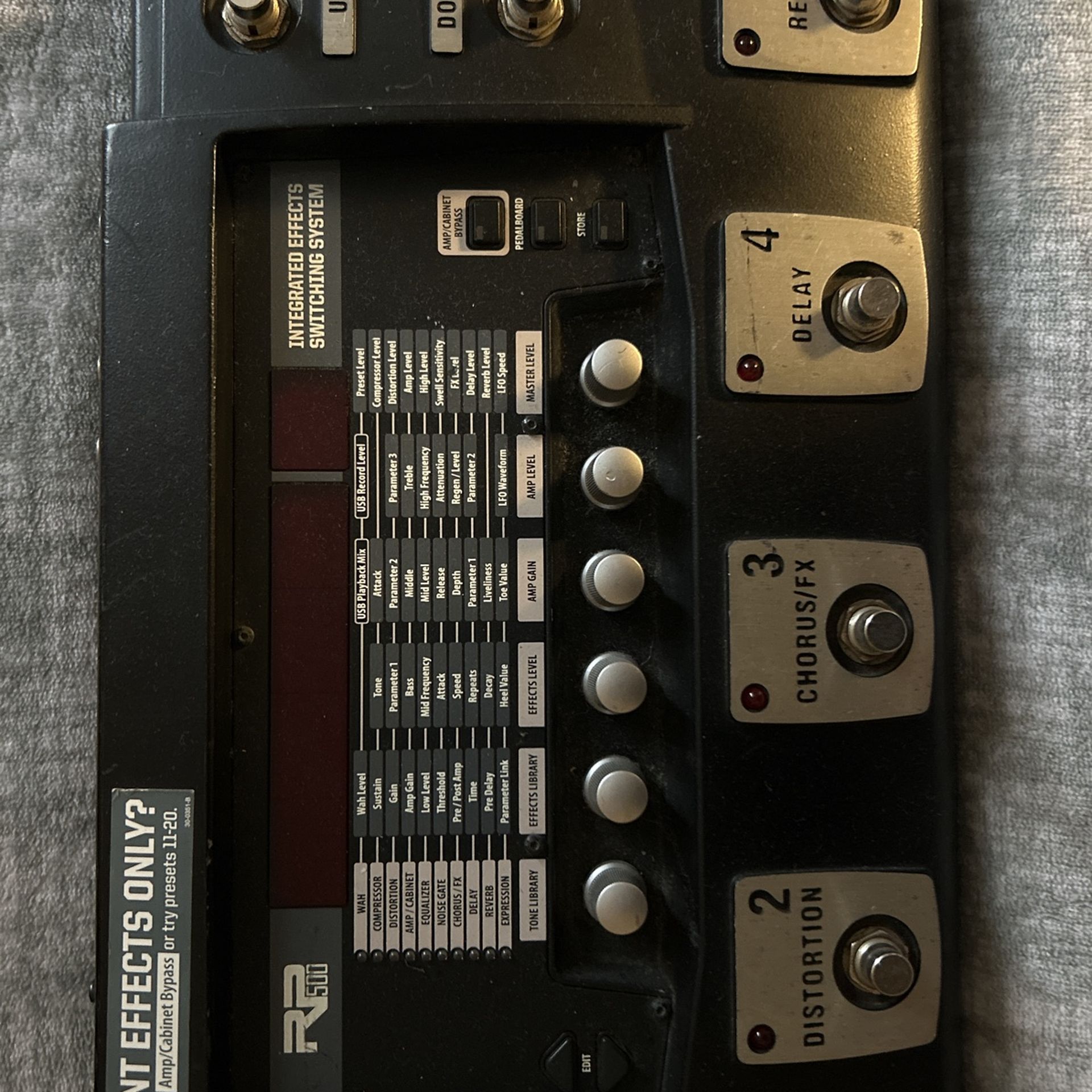 Digitech RP500 Guitar Pedalboard