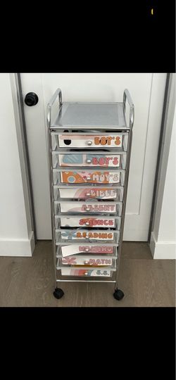 Cubby craft organizer cart on wheels