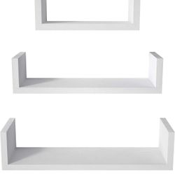 Floating White shelves