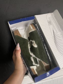 Green Suede Birkenstock Sandals