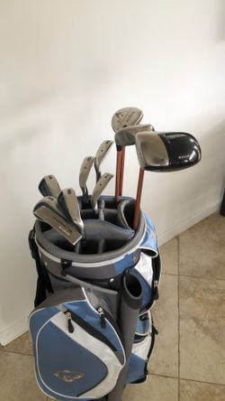 Ladies Golf Set RH Callaway Fusion 1,5,7 Woods Irons King Cobra 5-SW Putter Bag All Graphite Shafts 