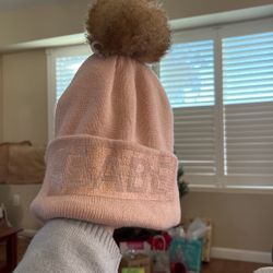 Soft Pink Knitted “Babe”  Beanie