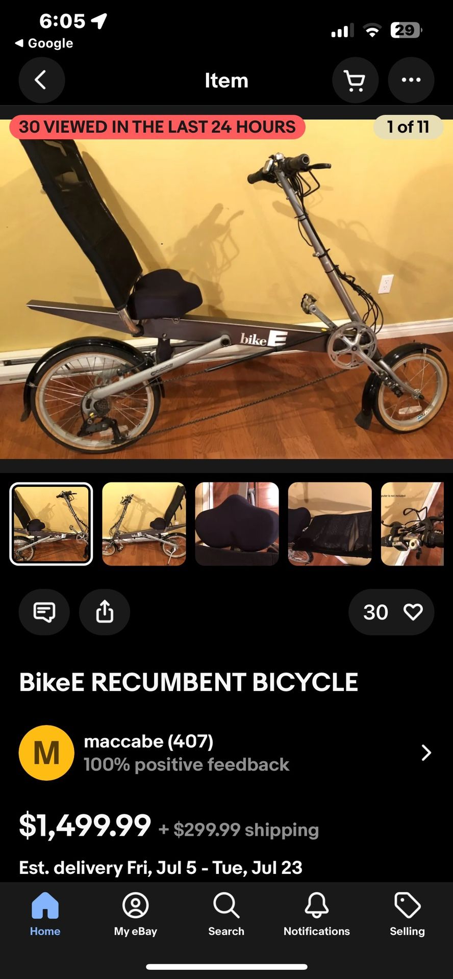 BikeE RECUMBENT BICYCLE