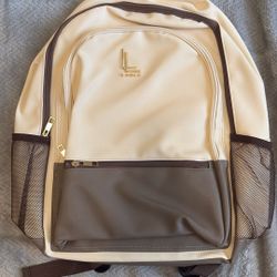 Loulu Crème And Tan Backpack For Women
