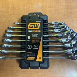 GearWrench 8 Piece SAE Flex Head Ratcheting Wrench Set GWD8FRWSAE NEW
