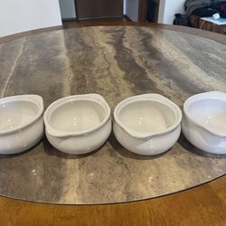 Ecodesign Bowls - Set of 4 - Off-White - 300 ml (10.5 Ounce) with the Cork Coasters – Porcelain