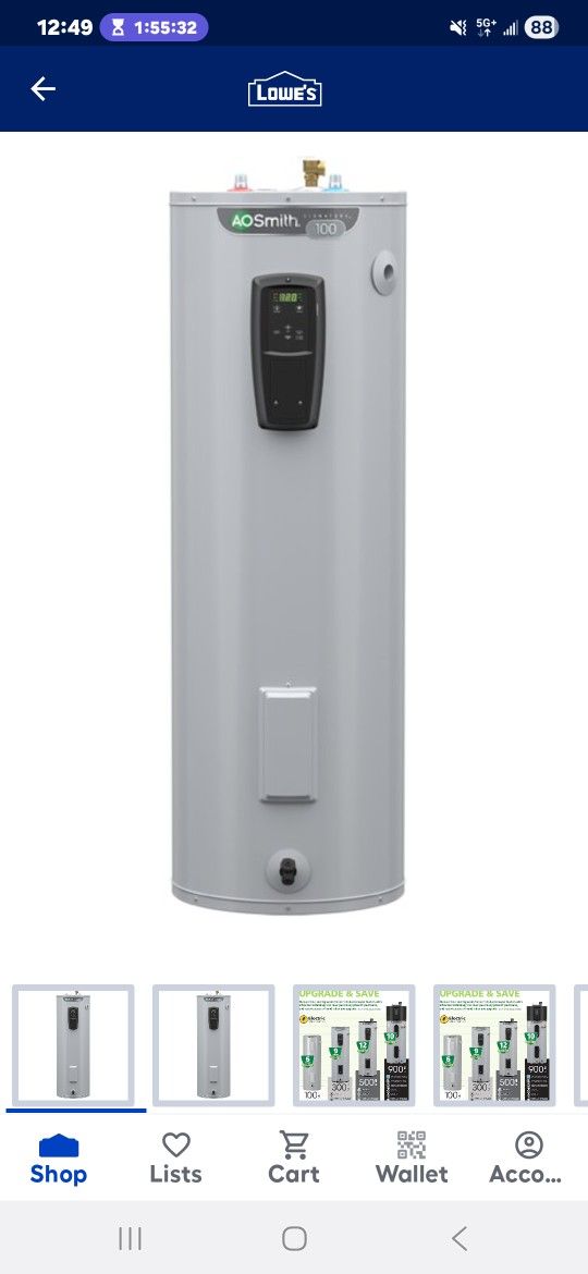 Water Heater Electric 50 Gals