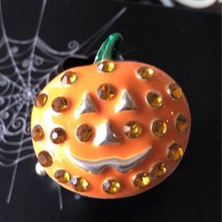 Cute Bejeweled Jack-o-lantern Ring