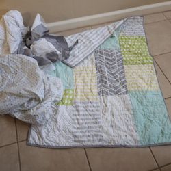 Crib, Bedding, Reversible, And Diapers