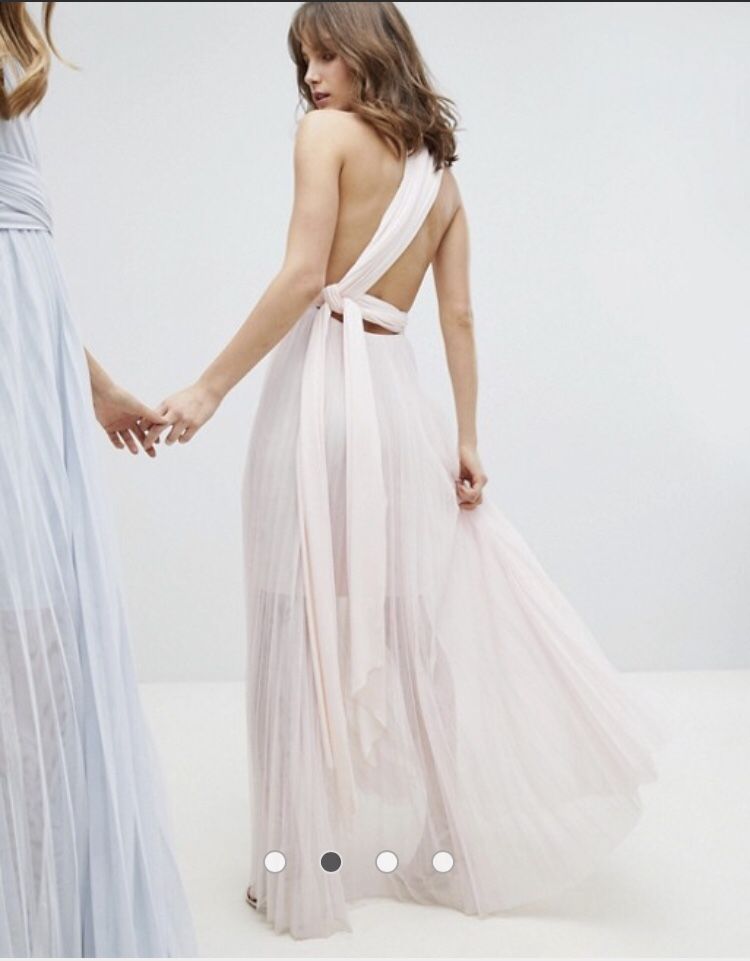 ASOS multi tie blush dress-