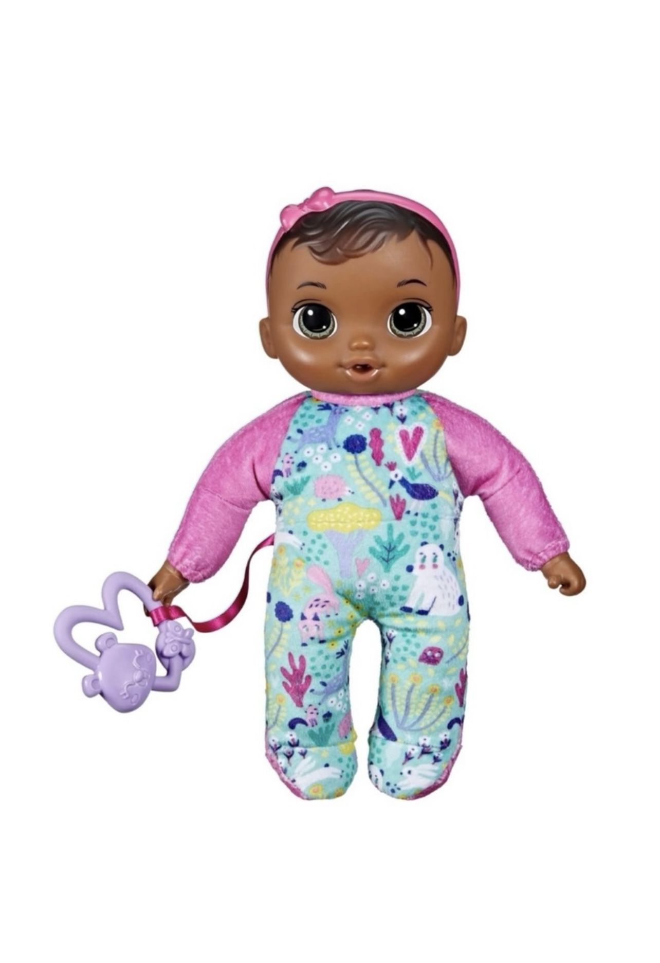 Baby Alive Soft ‘n Cute Doll Brown Hair 11-Inch Washable Teether Accessory