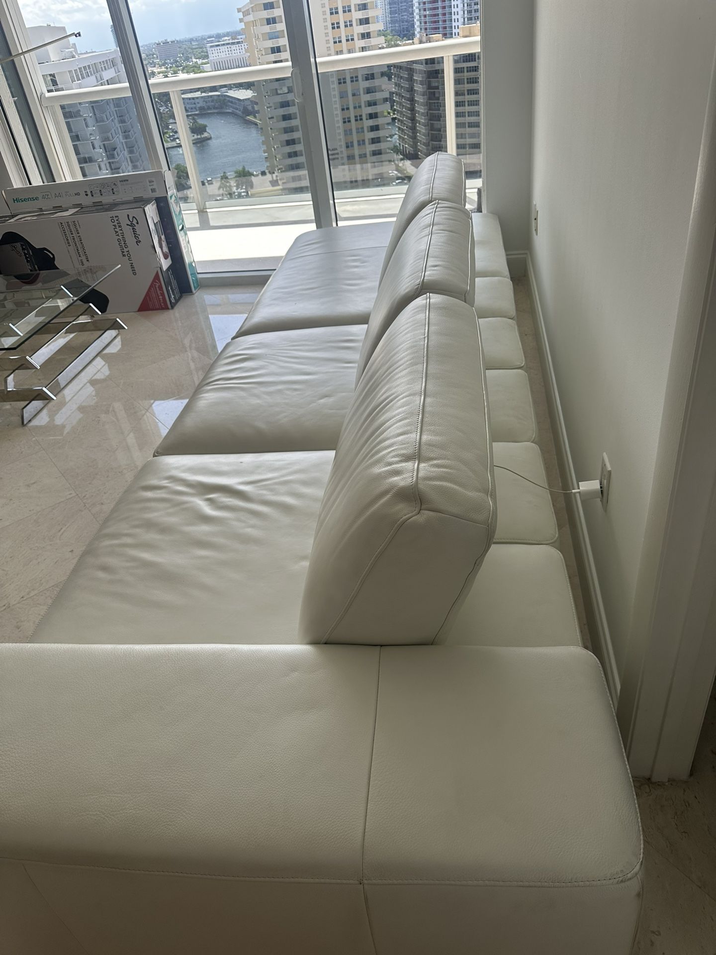 Leather White Sofa