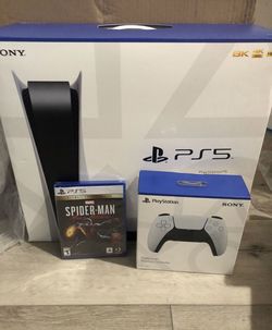 PlayStation 5 Disc Bundle W/ Extra Controller And Spider-Man Game