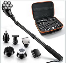 6-in-1 Electric Back Shaver for Men
24" Long Handle, Storage Pouch, 7D Floating Head, LED Display, IPX6 Waterproof