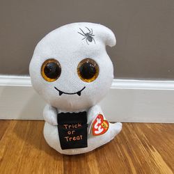 New Ty Beanie Boos HAUNTS Ghost 10" Medium Plush Claire's Exclusive Gold Glitter
