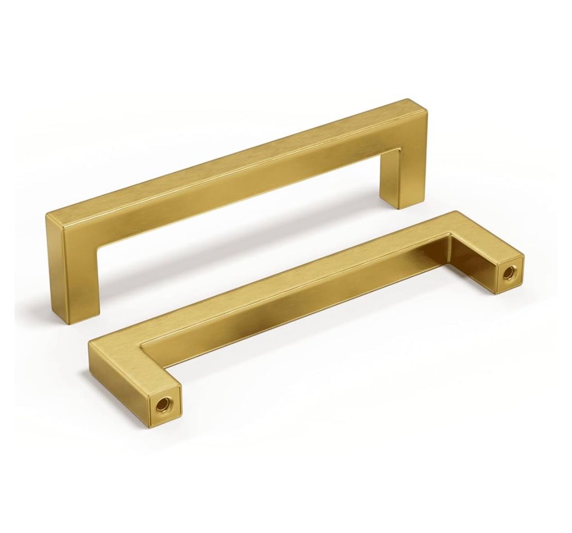 homdiy 5 Inch Gold Cabinet Pulls 15 Pack Brushed Brass Cabinet Pulls Gold Kitchen Handles Square Cabinet Hardware for Cupboard Doors