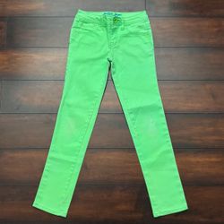 Little Girls Clothes Justice Neon Green Jeans Size 10 