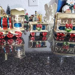 Christmas train candle holder 