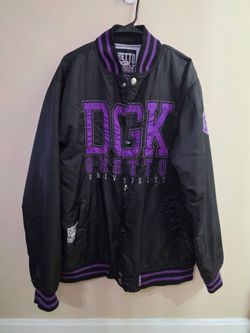 Vintage DGK Ghetto University Varsity Jacket Black Purple