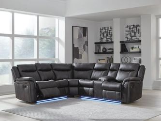 Ashley Signature Motion Sultan Meadow 2-Piece Reclining Sectional with LED Lights