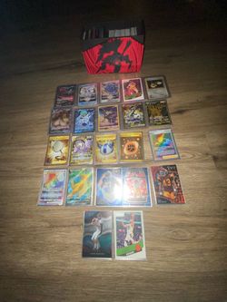 Pokémon, sports and magic cards.