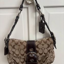 Mini Brown Coach Soho With Matching Photobook Keychain