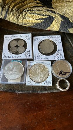 .925 SILVER LOT HIGH GRADE - 8 Coins & 1 Ring! EXCELLENT TO KEEP Or MELT!