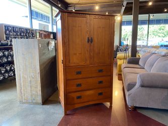 BASSETT Warm Blonde Adjustable Shelf Armoire/TV Cabinet