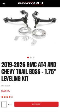 2019-2026 GMC AT4 AND CHEVY TRAIL BOSS - 1.75'' LEVELING KIT