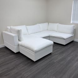 White Cloud Couch Sectional 5PC Sofa