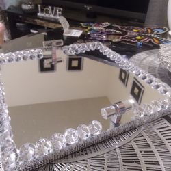 ELEGANT 10BY10 GLAM MIRROR TRAY WITH HANDLES