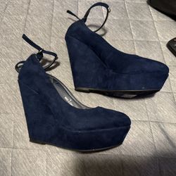 Navy Blue Wedges