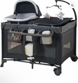 Pamobabe Baby Pack N Play with Changing Table