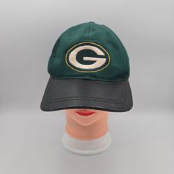 Vintage Annco Green Bay Packers Green/Black Adjustable Snapback Hat.  4