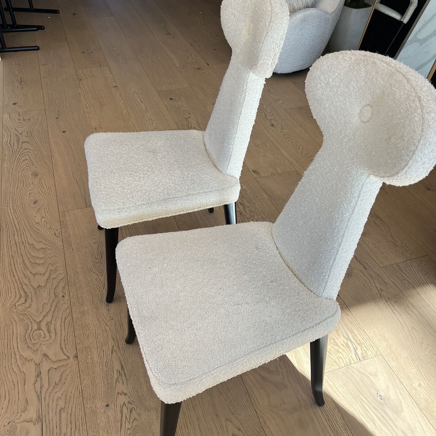 Ivory dining chairs (pair)