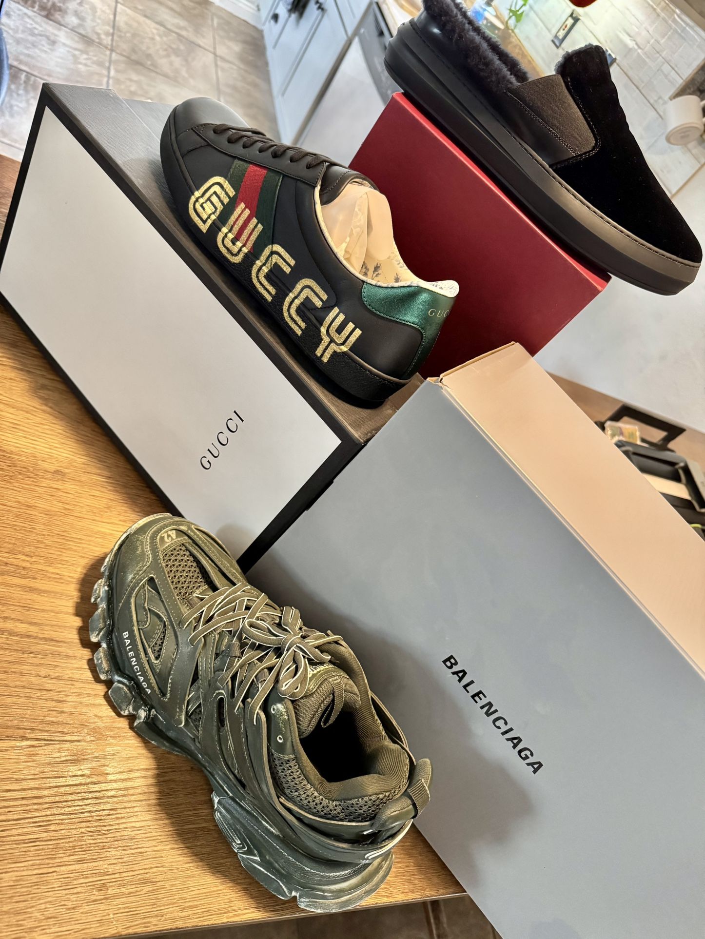 Luxury Lot New Sneakers Size 9 Gucci Balenciaga Ferragamo
