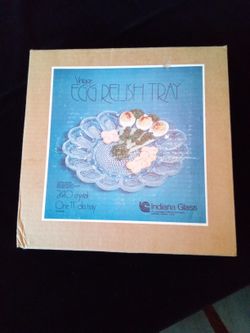 Indiana Glass Vintage Egg Plate Relish Tray