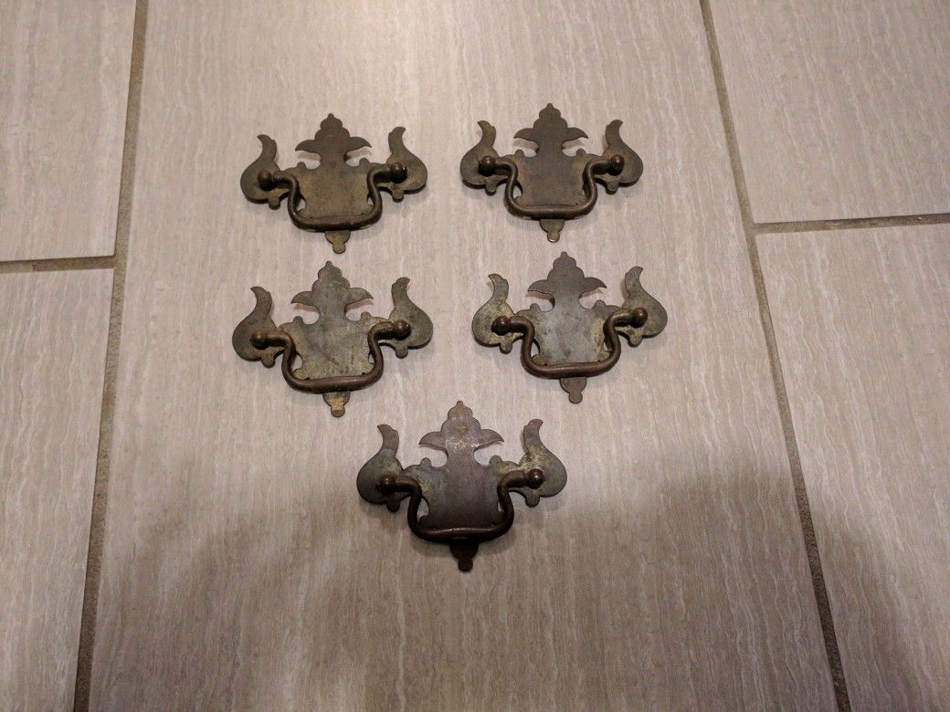 Antique dresser pull handles set of 5