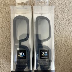 (2) - Pairs - Sony 3D - Glasses - (New) They come with Charging cable and cloth case  $ 25 - Each