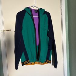 Nike Green and Navy Windbreaker Jacket and Pant Set