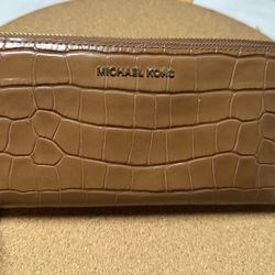 Michael Kors Croc Embossed Leather Luggage Continental Wallet