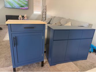 Modern blue cabinet set