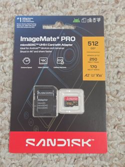 SanDisk 512GB ImageMate Pro microSDXC UHS-1 Memory Card with Adapter- Up to 250MB/s