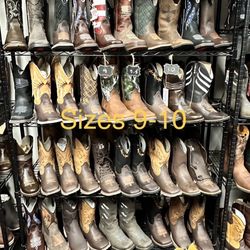 Western Work Boot Cowboy Leather Rodeo Rancher  Square Toe Sz 9-10