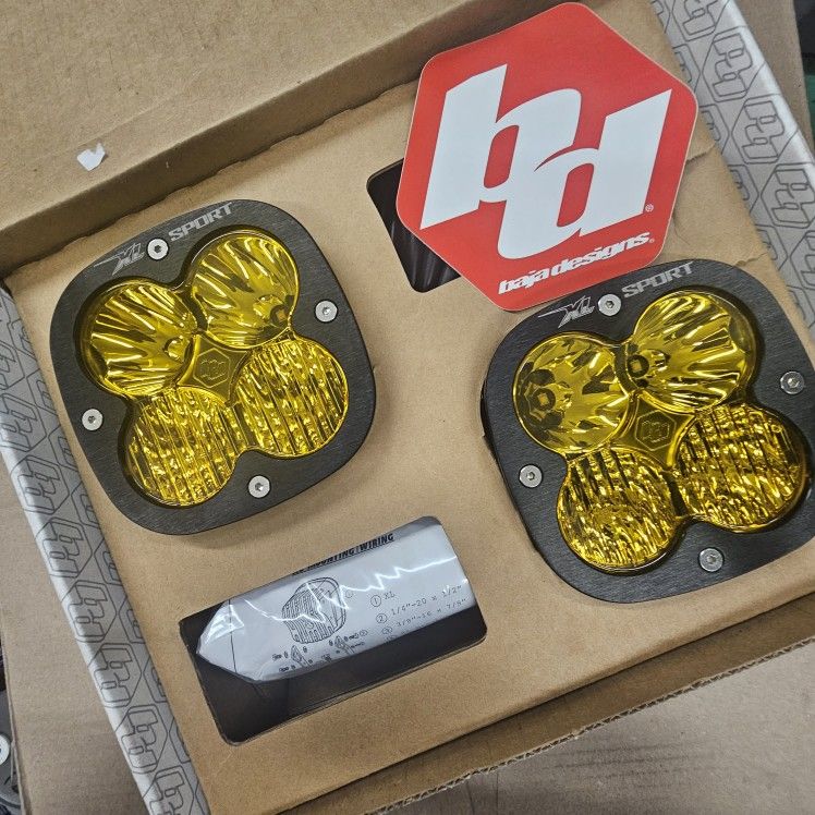 New Baja Designs XL Sport Pair Set Amber Driving Combo Led Pods 