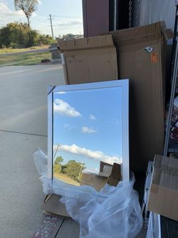 brushed silver mirror 30 x 40 brand new